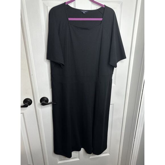 Lands' End Women's Black Short Sleeve Ponte Sheath Dress Size Career 20w 22w 1x - Picture 1 of 6